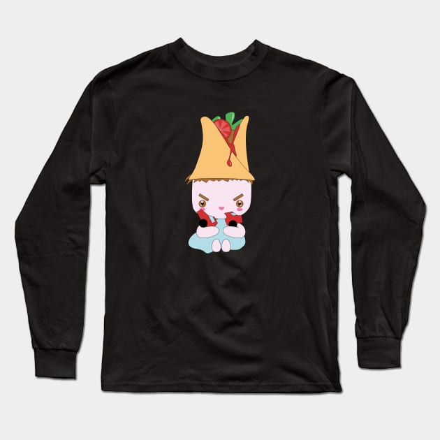 Angry kid playing Long Sleeve T-Shirt by Alesiart